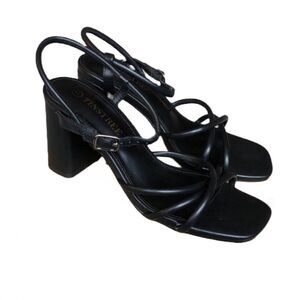 TINSTREE BLACK DRESS SANDALS HEELS 3”